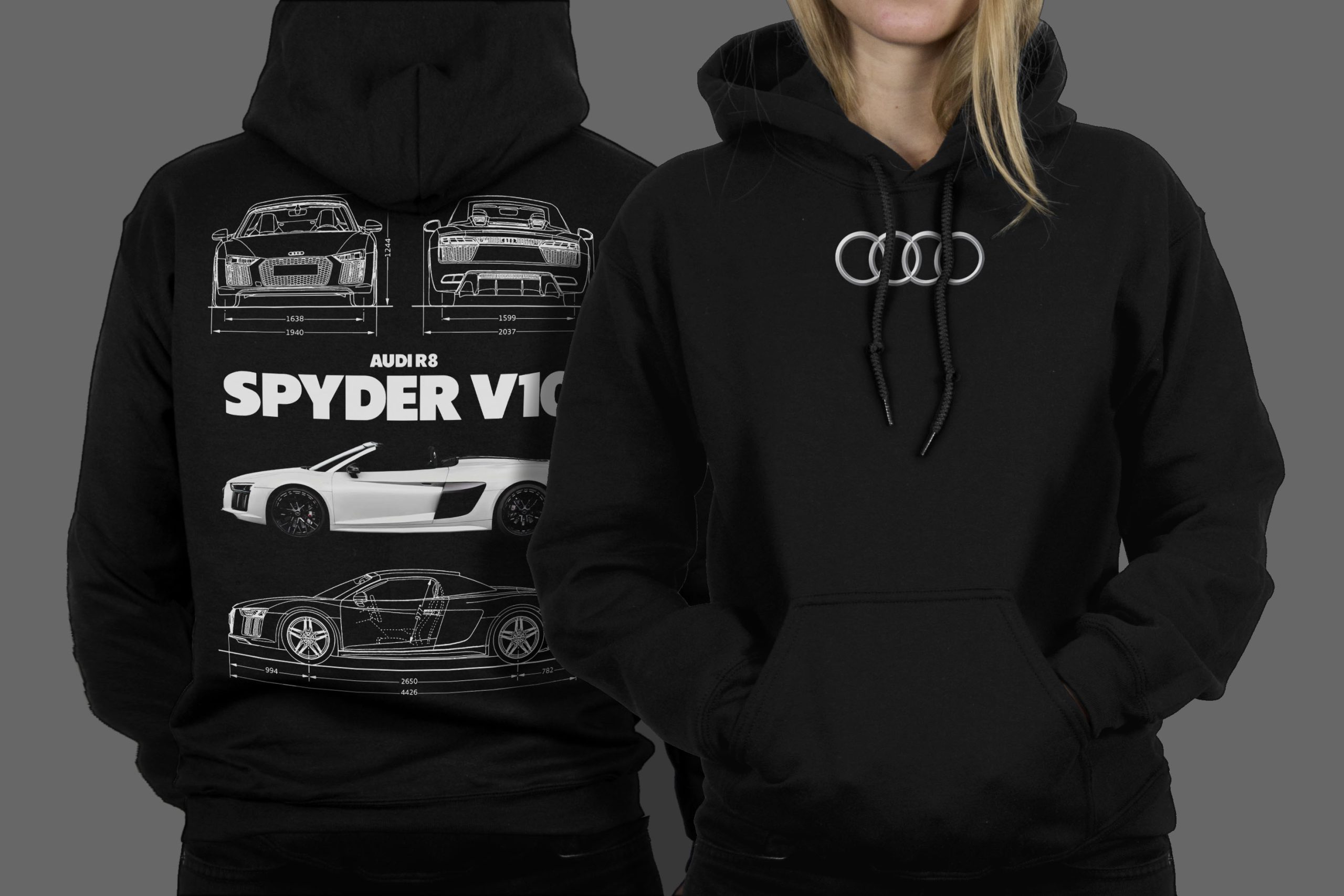 Majica ili Hoodie Auto Sport Audi Spyder v10